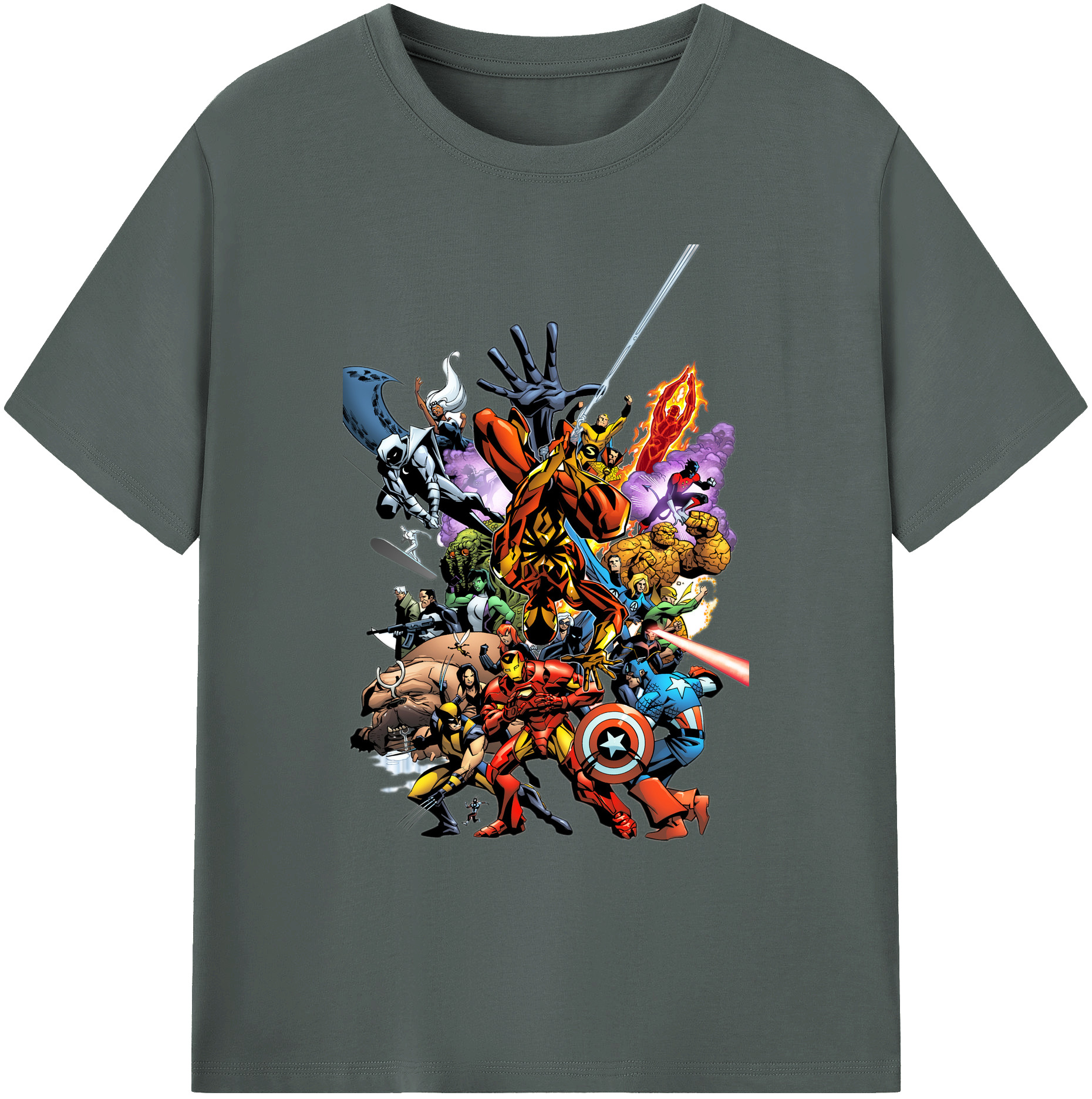 （画像用） アベンジャーズ The Avengers 綿100％ メンズ半袖Tシャツ｜肌触りやわらか＆通気性